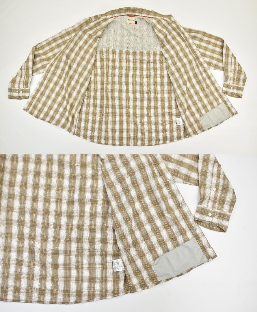 Simms Big Sky 長袖シャツ L ドリフトウッド プレイド ※タグ無し