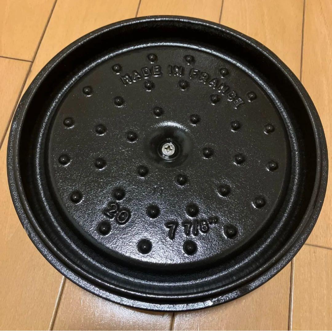 訳あり美品 ストウブ ピコ ココット ラウンド ブラック 20cm 両手鍋