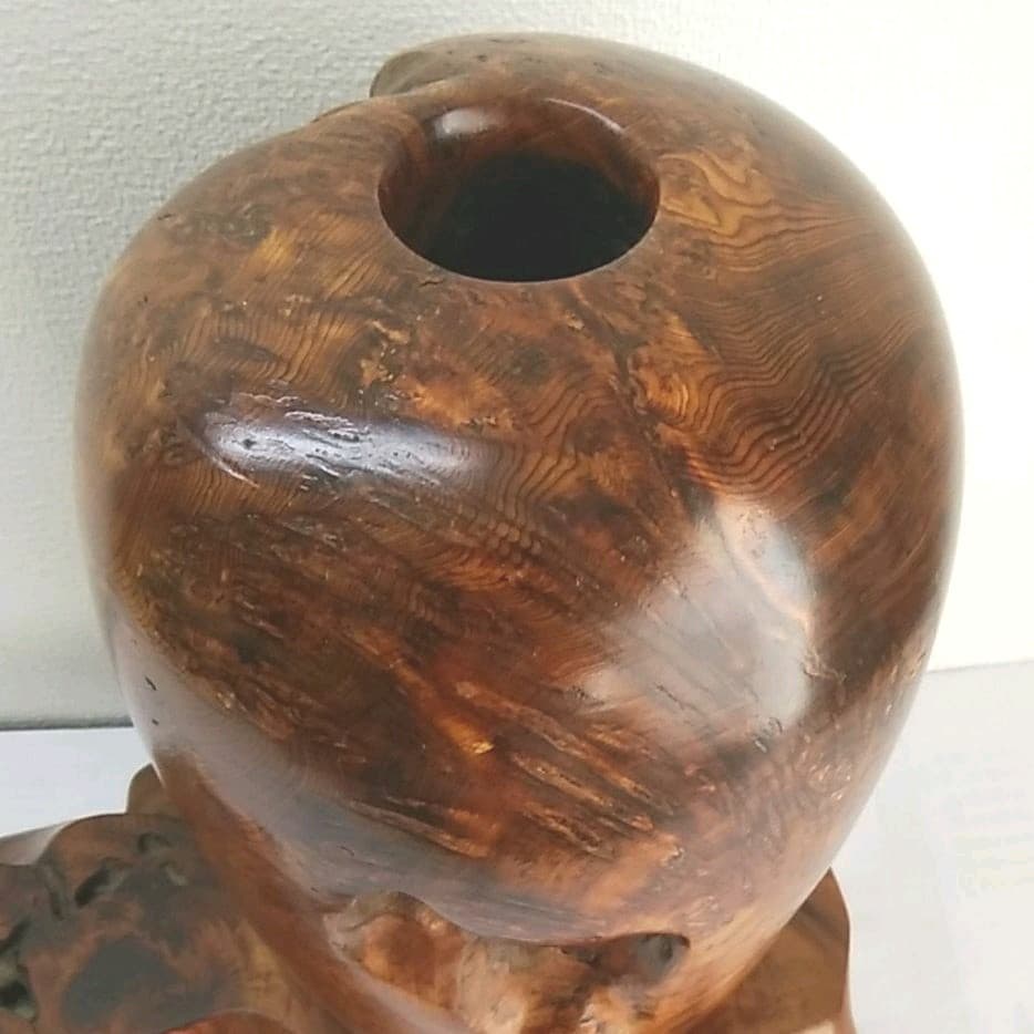 屋久杉の壺  花台付き