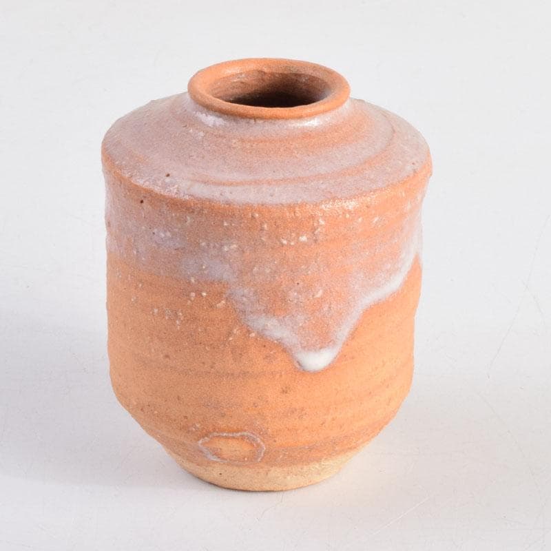 茶道具　萩焼　金子信彦作　茶入　仕覆付　共箱　V　8861