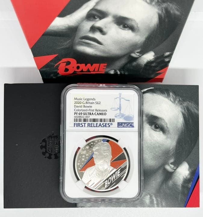 【高鑑定】2020年 デヴィッド ボウイ 銀貨 デビット  イギリス