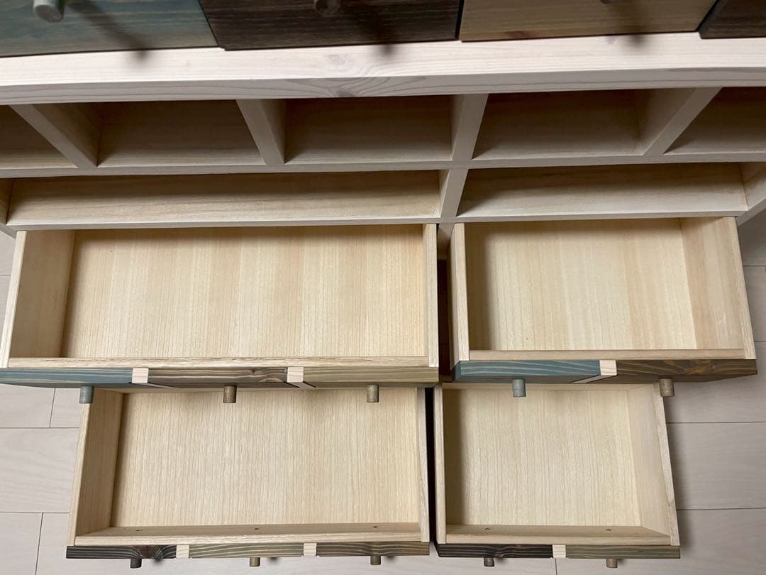 大川家具　オオカワカグ 北欧 3段 幅110 木製 収納ボックス　チェスト