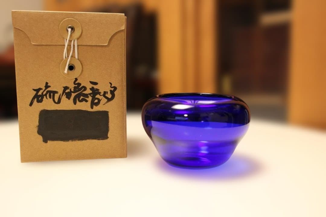 瑠璃香炉　ガラス香炉　ガラス工芸　建水