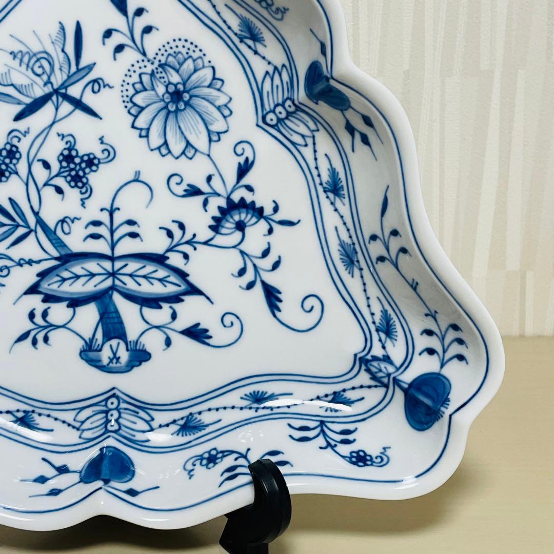 未使用 Meissen マイセン ブルーオニオン トライアングル プレート 三角