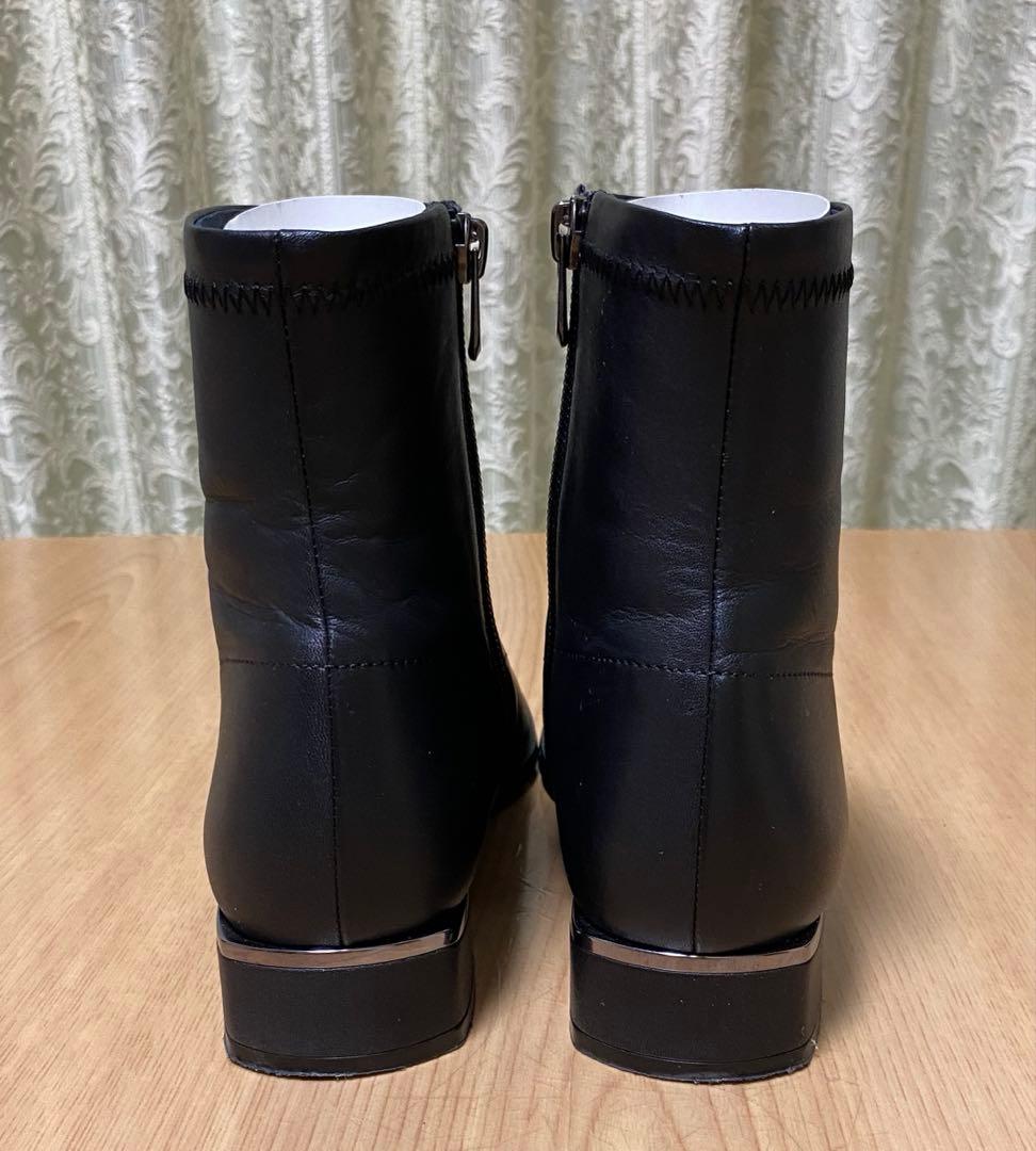 銀座かねまつ　歩きやすい30mmヒールの晴雨兼用ソフトスクエアブーツ（現行品）