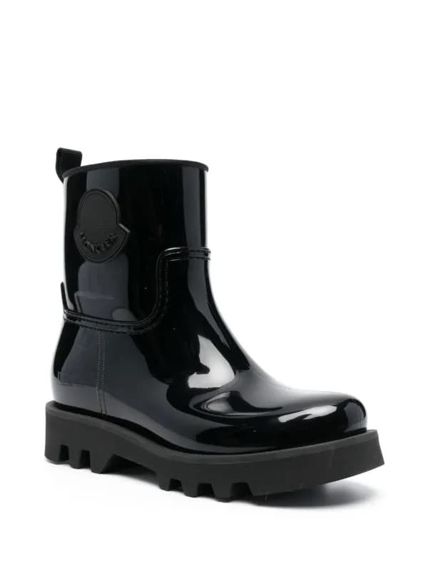 MONCLER ブラックラバーレインブーツ