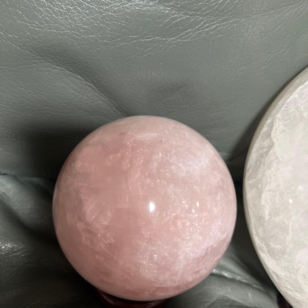 年始特価 美品！水晶玉大玉18cm3.3kg ローズクォーツ10cm 1kg
