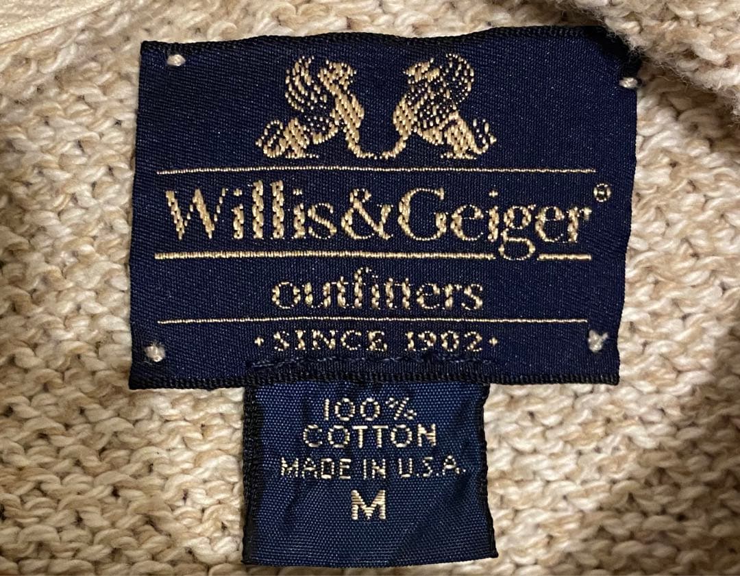80s USA製 Willis &  前V コットン ニット