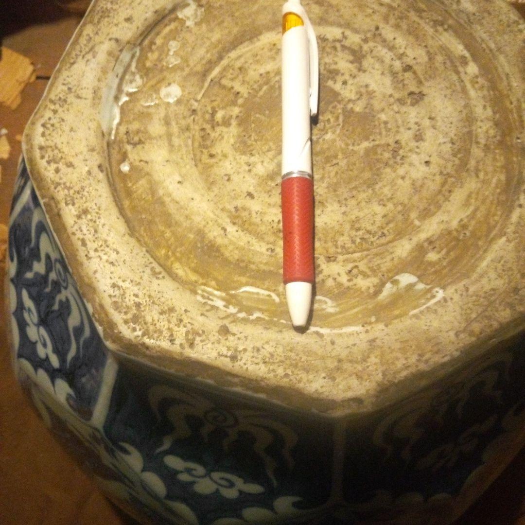 中国陶磁器　元染付　大壺　人物