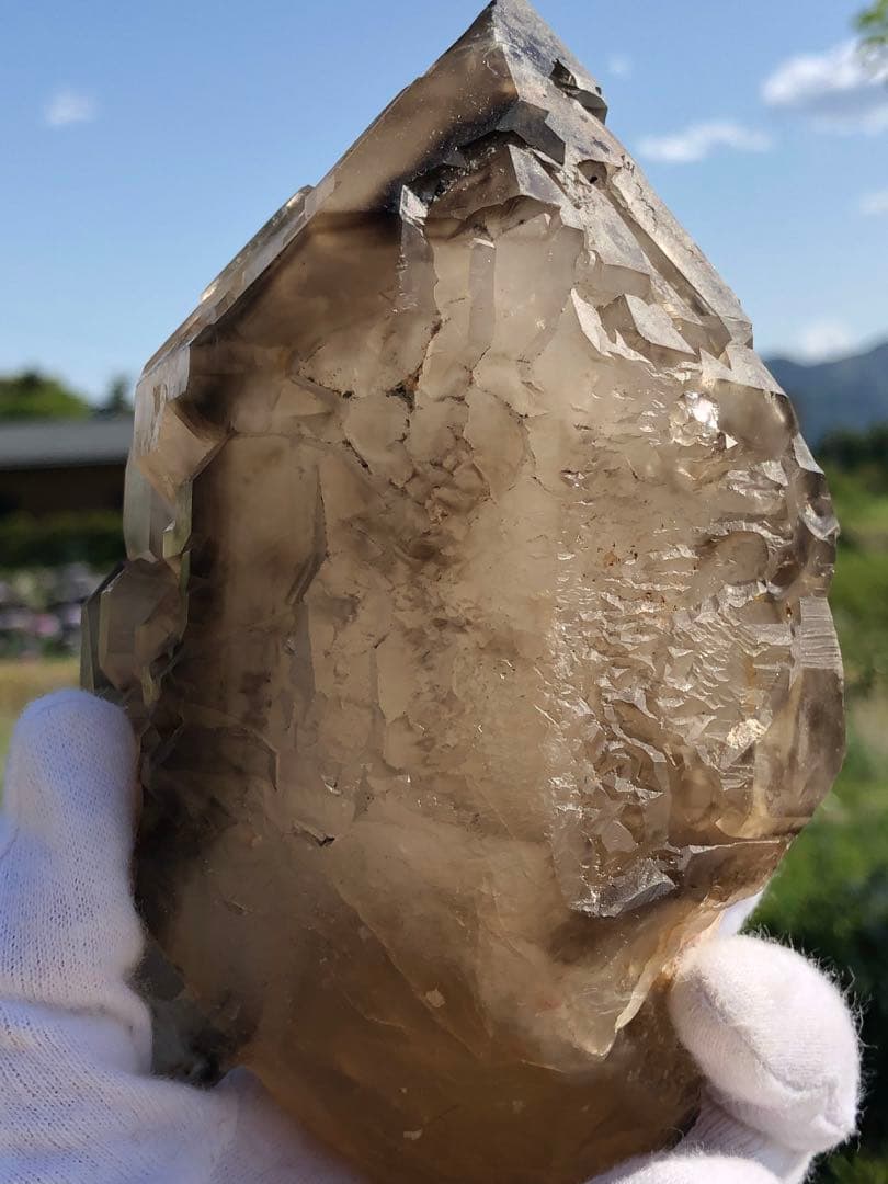 ❤️レア 896g 天使のGIFT 極上 骸骨水晶 スモーキーエレスチャルクォーツ