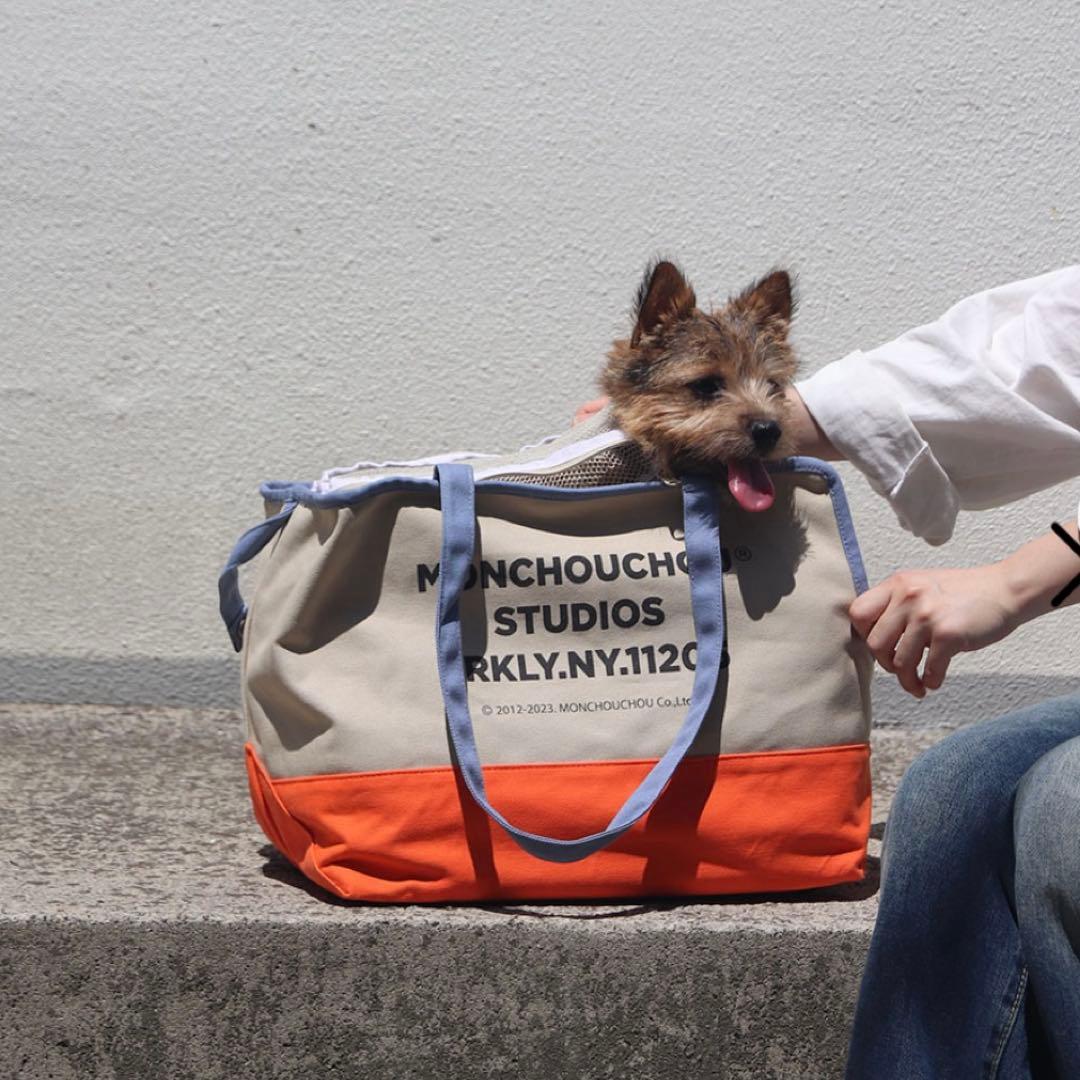 【新品】monchouchou Studio Bag ベージュ　犬用バッグ　韓国