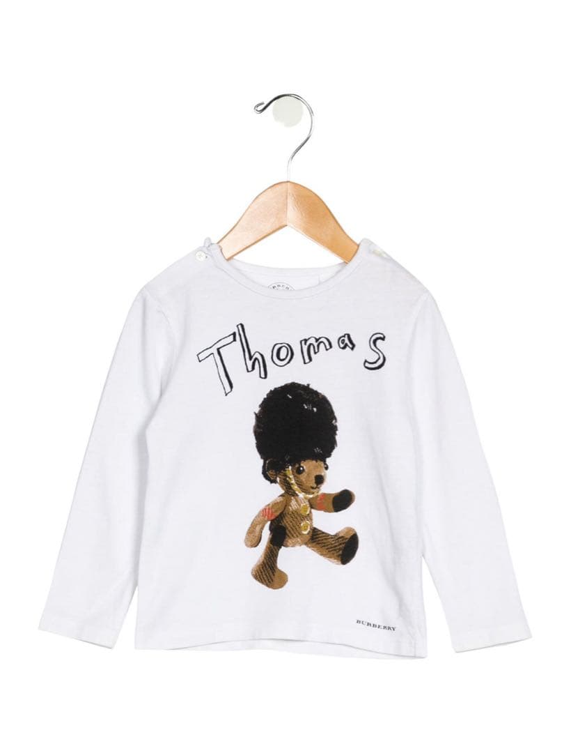 ラスト１【新品】BURBERRY トーマスベア 長袖 Tシャツ 白 ２才 ロンT