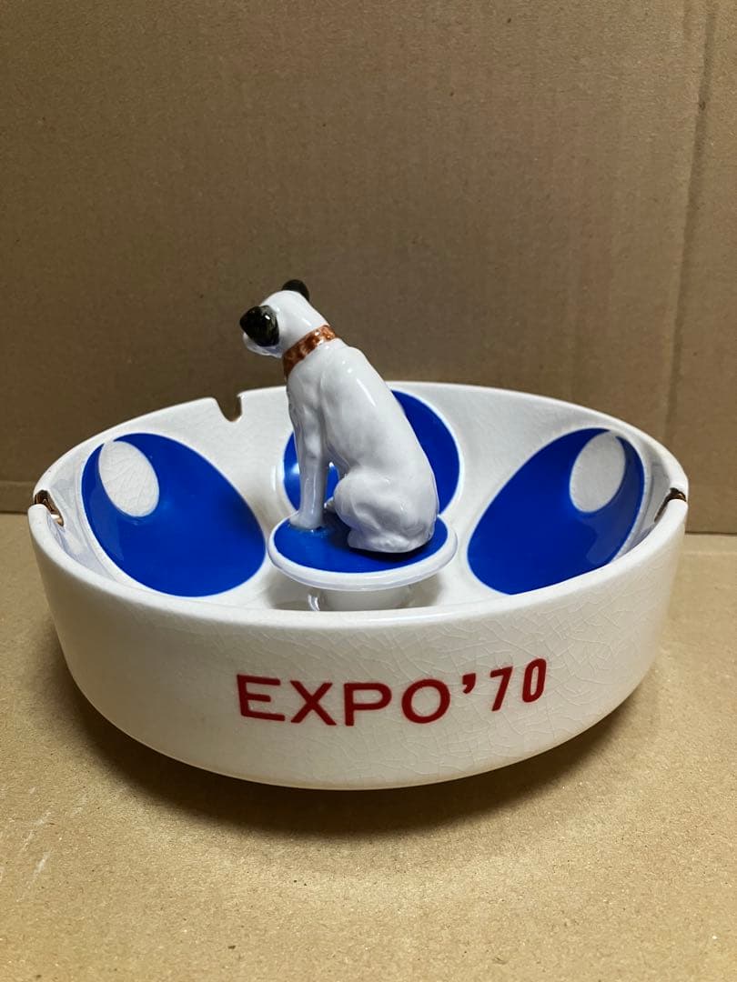 万博ビクター犬ニッパー犬置物EXPO'70灰皿昭和レトロ万国博覧会開催小物入れ
