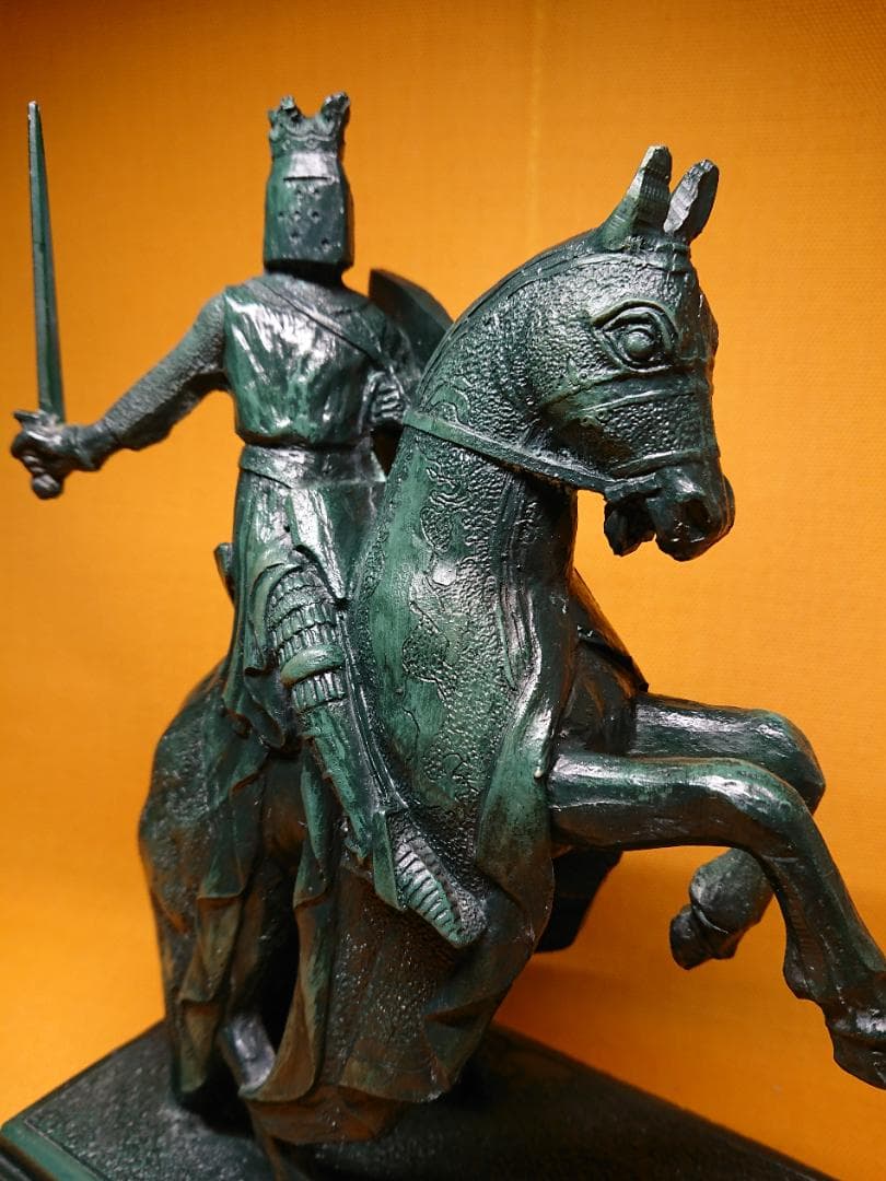 ビンテージ　騎士　馬　人形　金属　置物　インテリア　工芸品　美術品　A2551