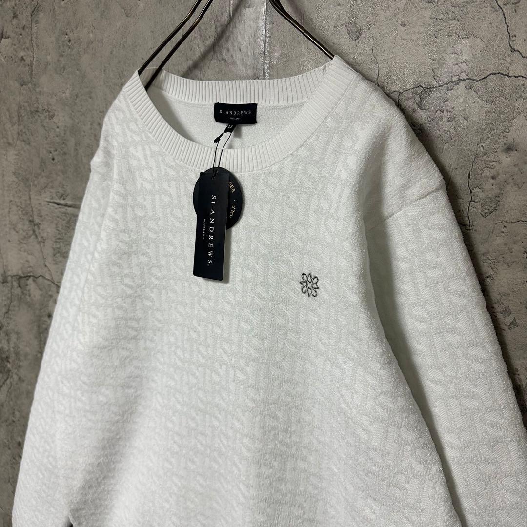 【超人気◎】St ANDREWS　ニット　ジャガード　総柄　刺繍　新品タグ付き◎