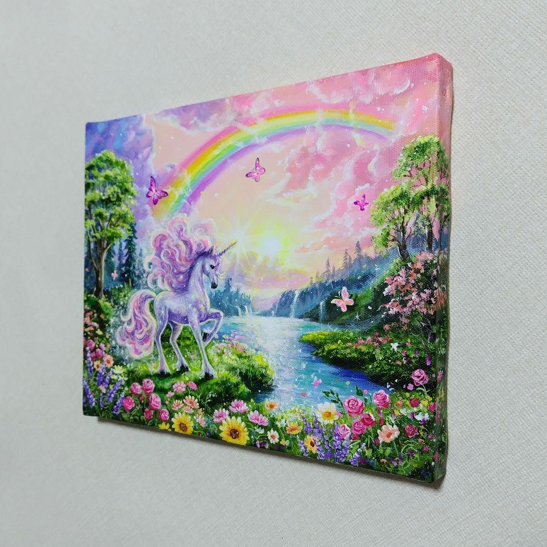 琥*ん様 【ユニコーン】アクリル画 F3 風景画 絵画