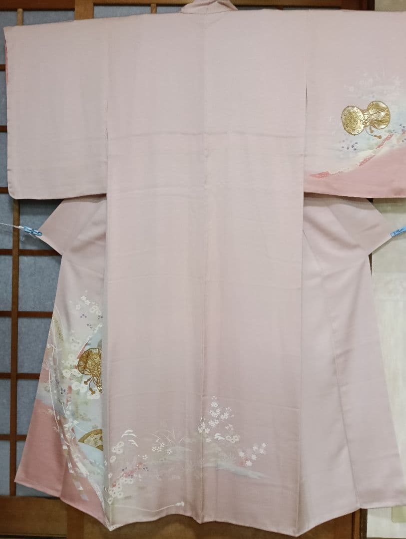 訪問着　未着用品　しつけ糸付き　暈し染め　金彩　お着物のみ
