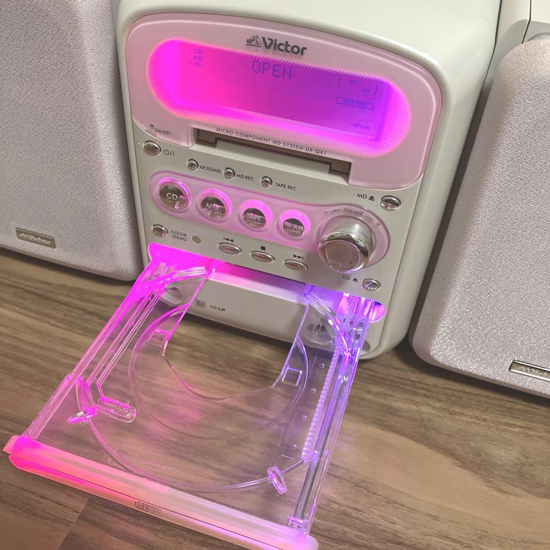 Victor マイクロコンポーネントMDシステム　ピンク