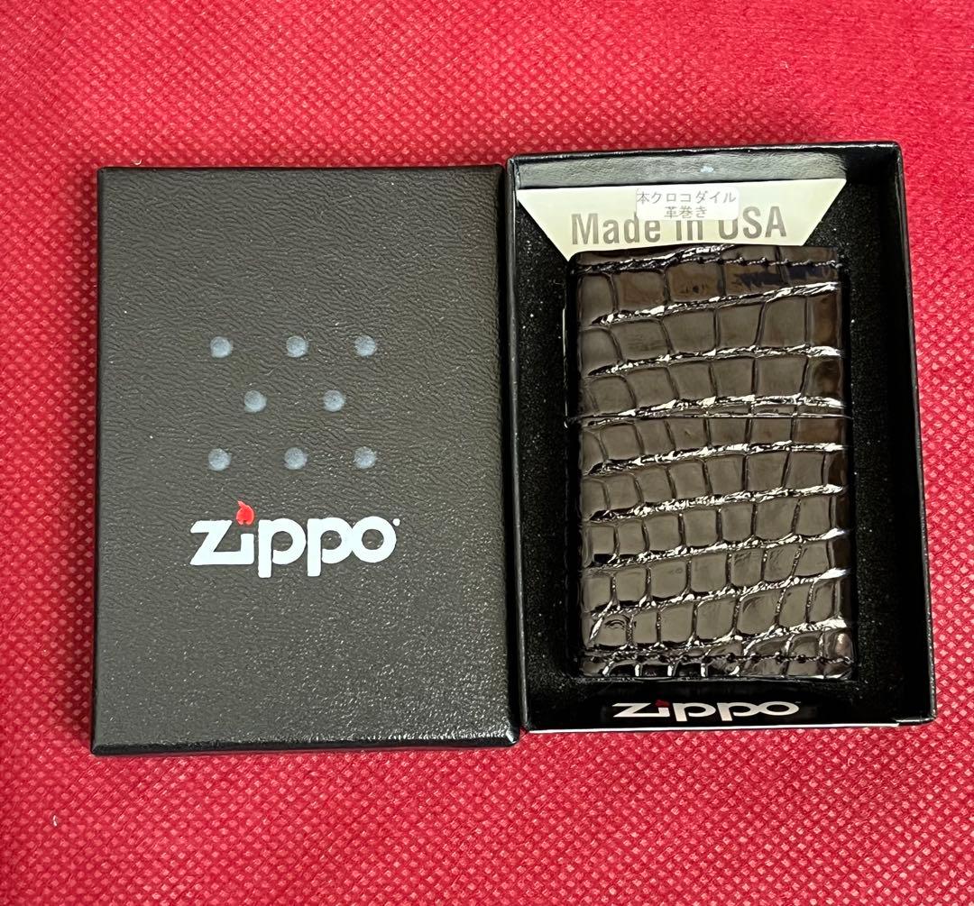 ラスト１個半額！ZIPPO 本革クロコダイル ブラック 未使用
