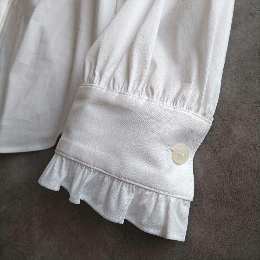 美品✨️マッキントッシュロンドン ストレッチ シャツブラウス フリル 白