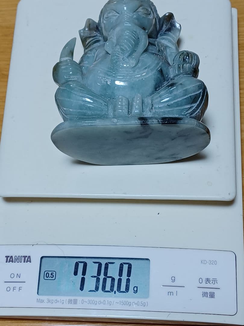 本翡翠　ガネーシャ　大型　736㌘
