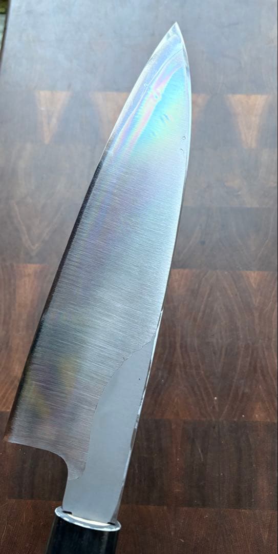 堺打刃物　霞　大　出刃　240mm 包丁　白鋼　和包丁　水牛朴柄　本職