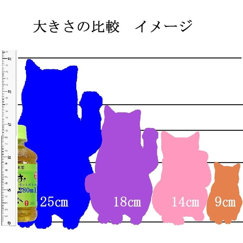 招き猫　作家　新品　白黒ハチワレ猫　青海波模様　陶器　縁起物　置物