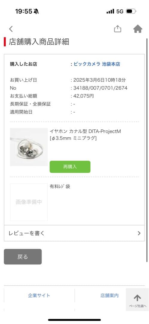 イヤホン DITA PROJECT M