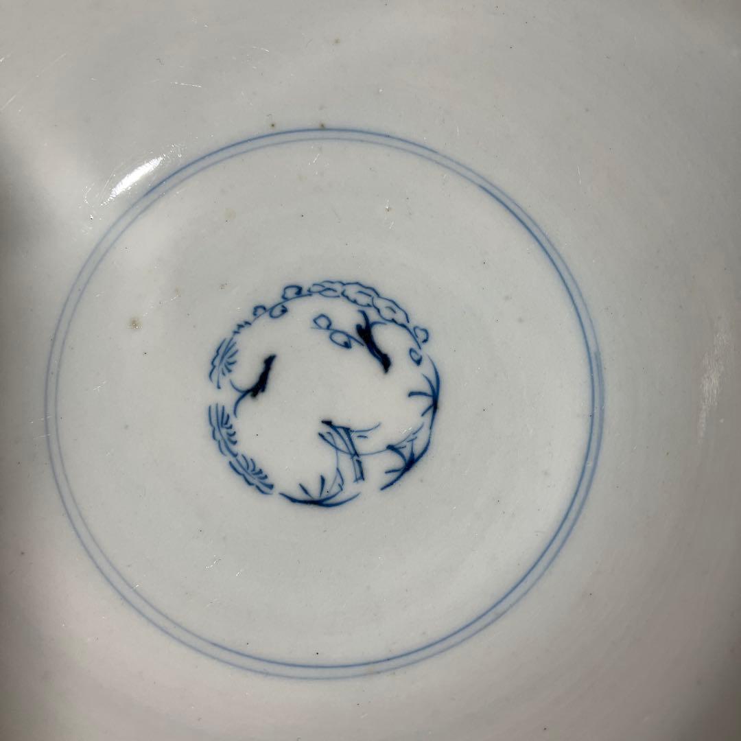 古伊万里染付蛸唐草文磁器中鉢