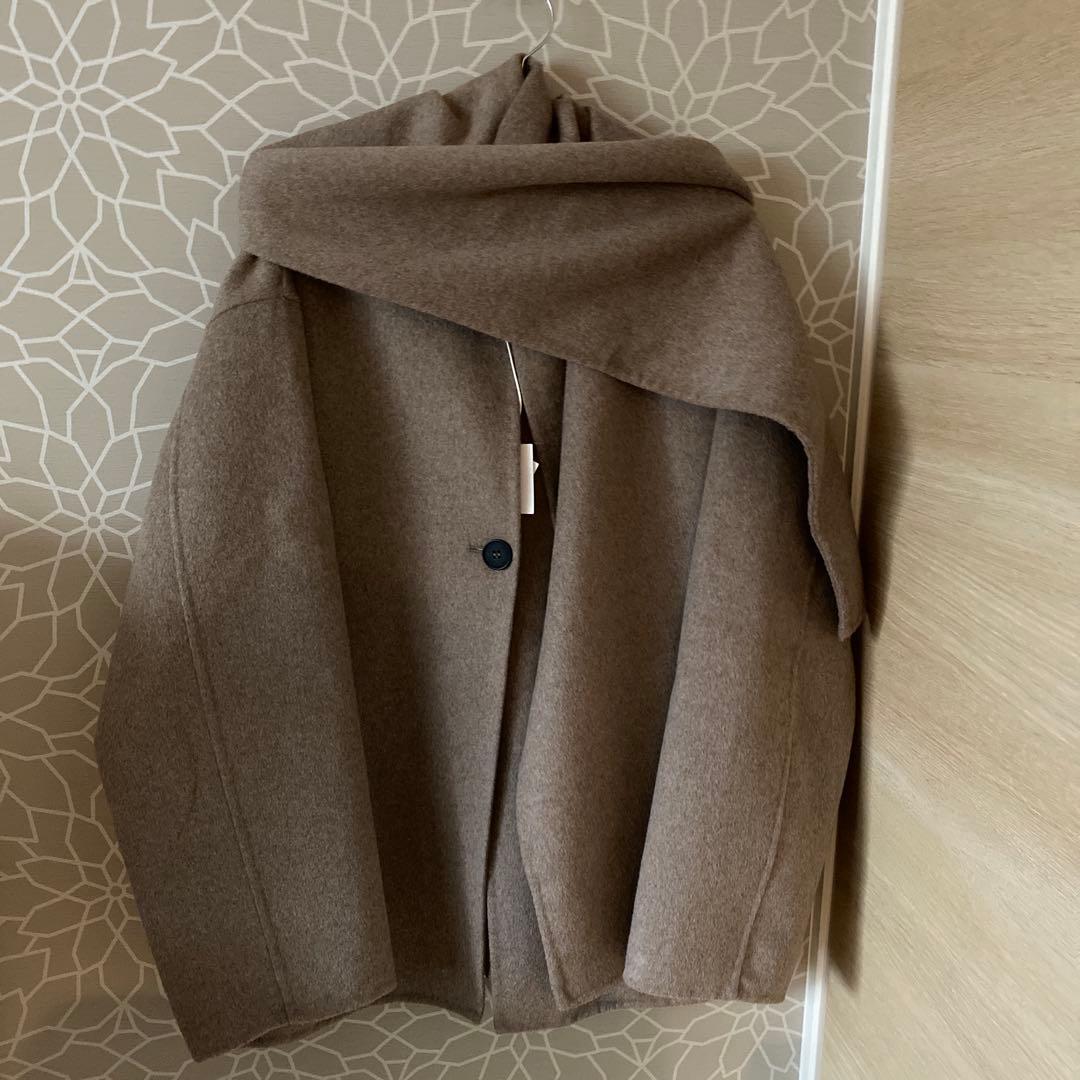完売品 ZARA ウールショートスカーフコート ミンク M本日限定値下げ！