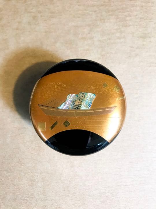 一后一兆　蒔絵　棗 紫舟　共箱 共布