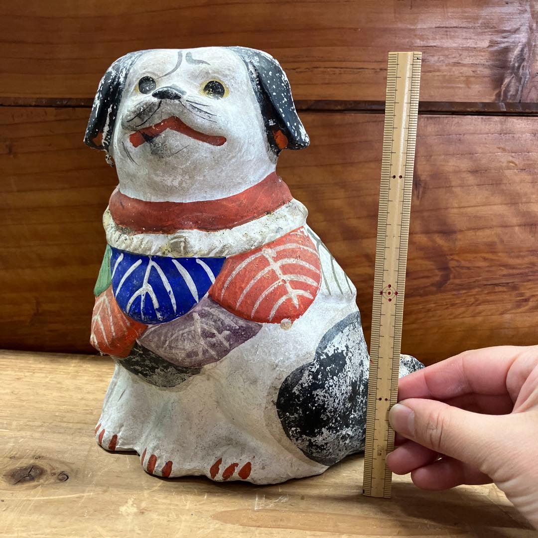 土人形　犬　縁起物　割れあり