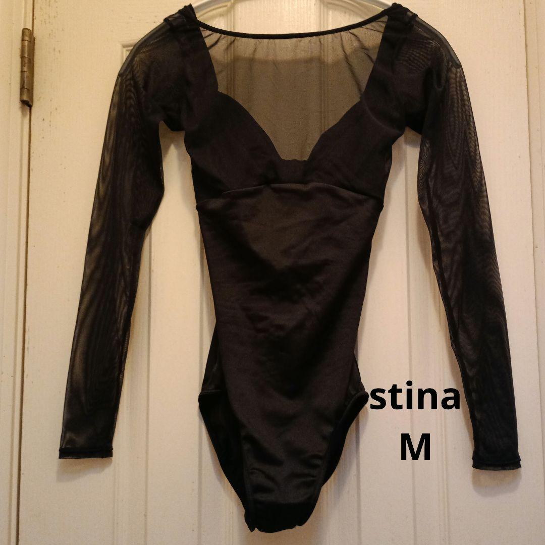 美品 stina スティナ ブラック 長袖レオタード M