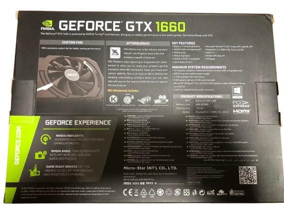 1*様 MSI GeForce GTX 1660 AERO ITX 6G OC