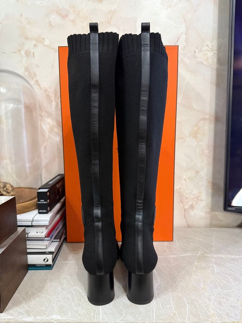 HERMES エルメス　ニットロングブーツ　40 美品　送料込