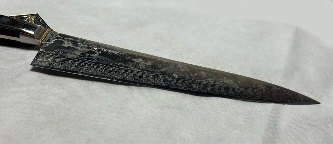 梵天雲龍　牛刀　刃渡300mm　ニッケルダマスカス鋼