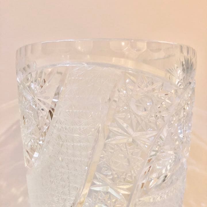 #33 ボヘミア　ガラス　花瓶　Bohemia ハンドカット　クリスタル　ガラス