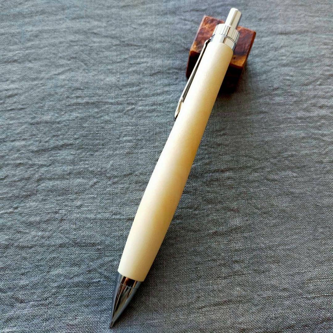 ホリー　世界一白い木　ハンドメイド　木軸シャープペン　0.5mm　天然木