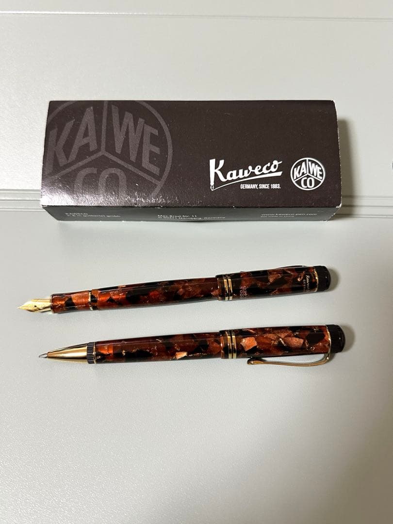 【未使用品】カヴェコ　万年筆・ボールペンセット　ディア2　アンバー