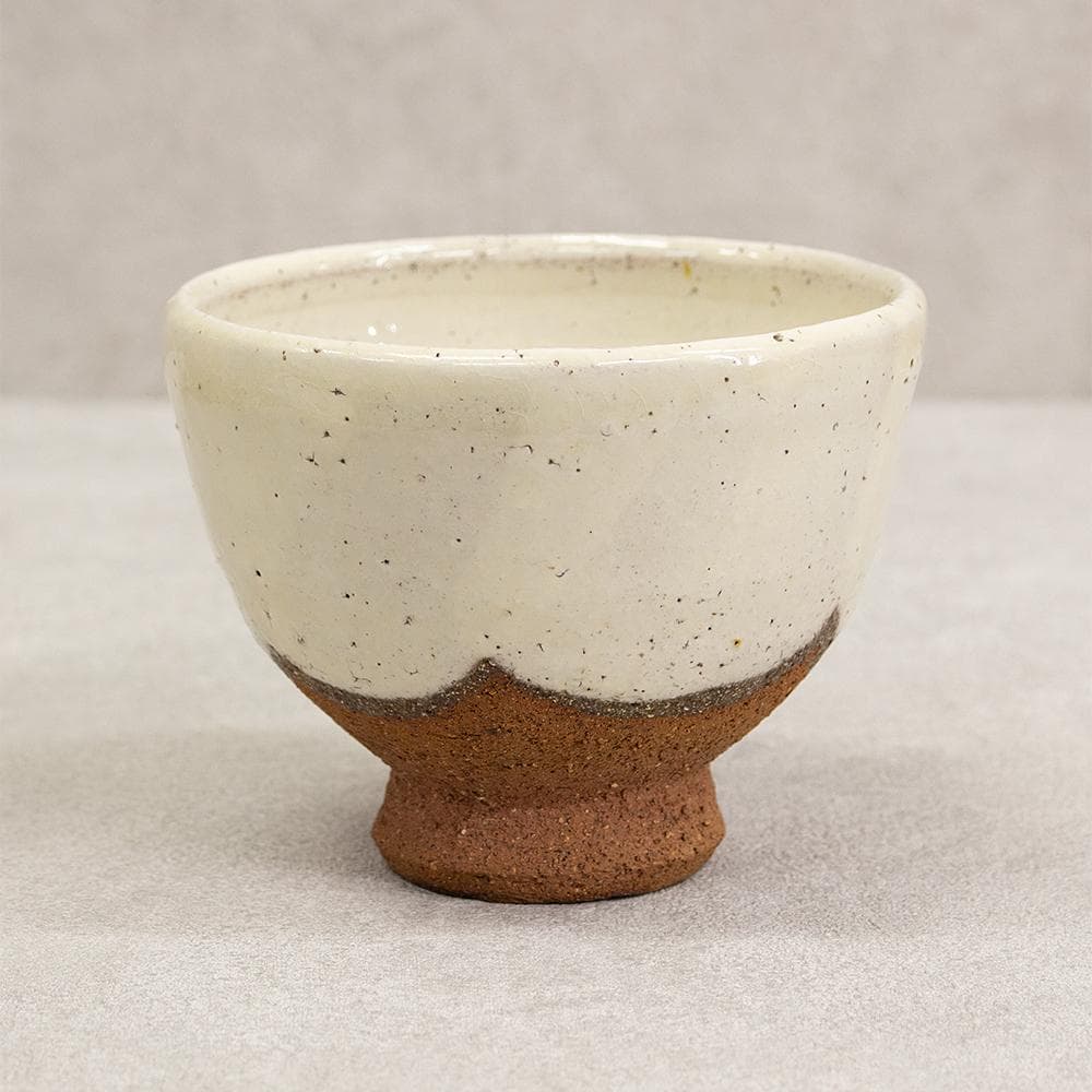船木研児 白釉茶碗 抹茶碗 共箱 民芸 スリップウェア 茶道具