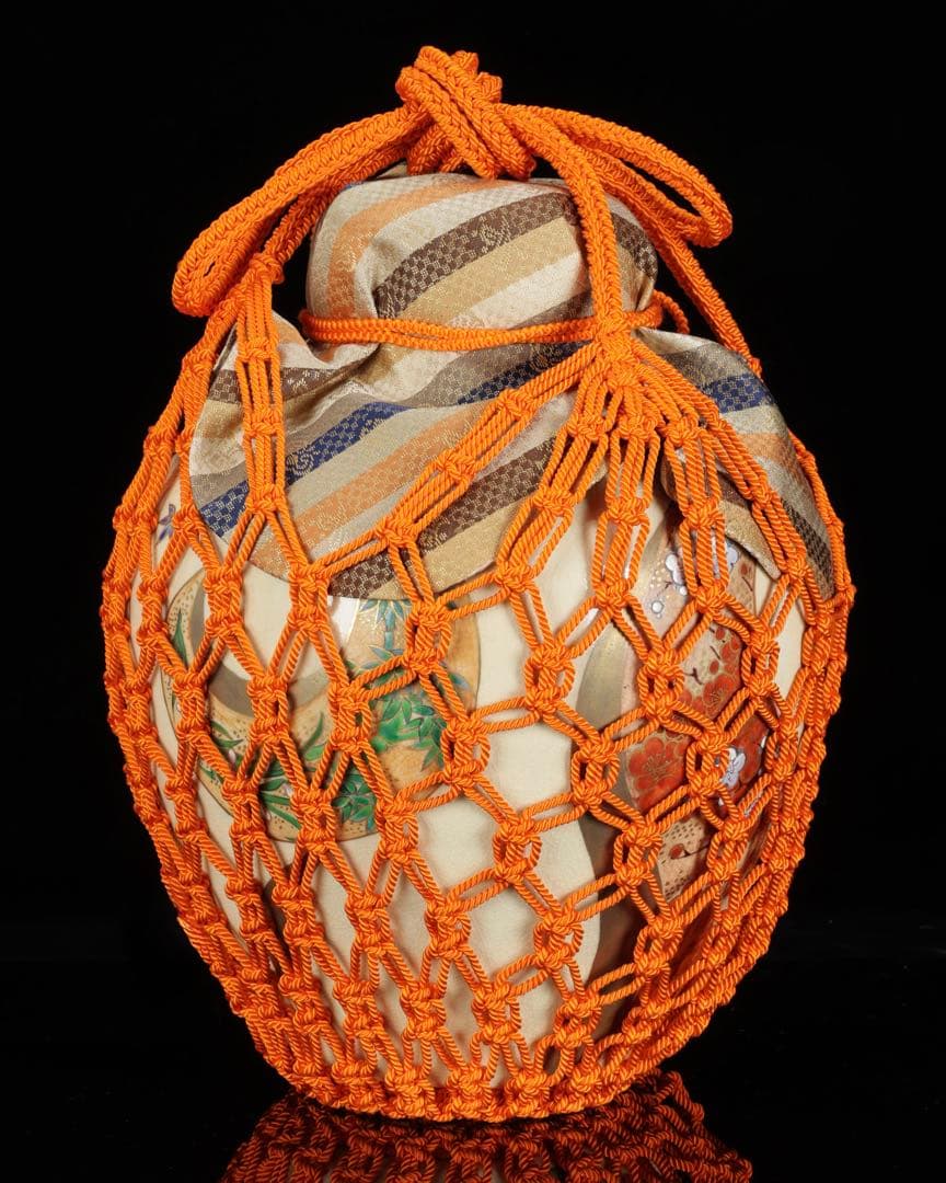 薩摩焼 【中野静鳳】茶道具 四君子絵 茶壺 飾壷 34㎝ 共箱付 古美術 骨董品