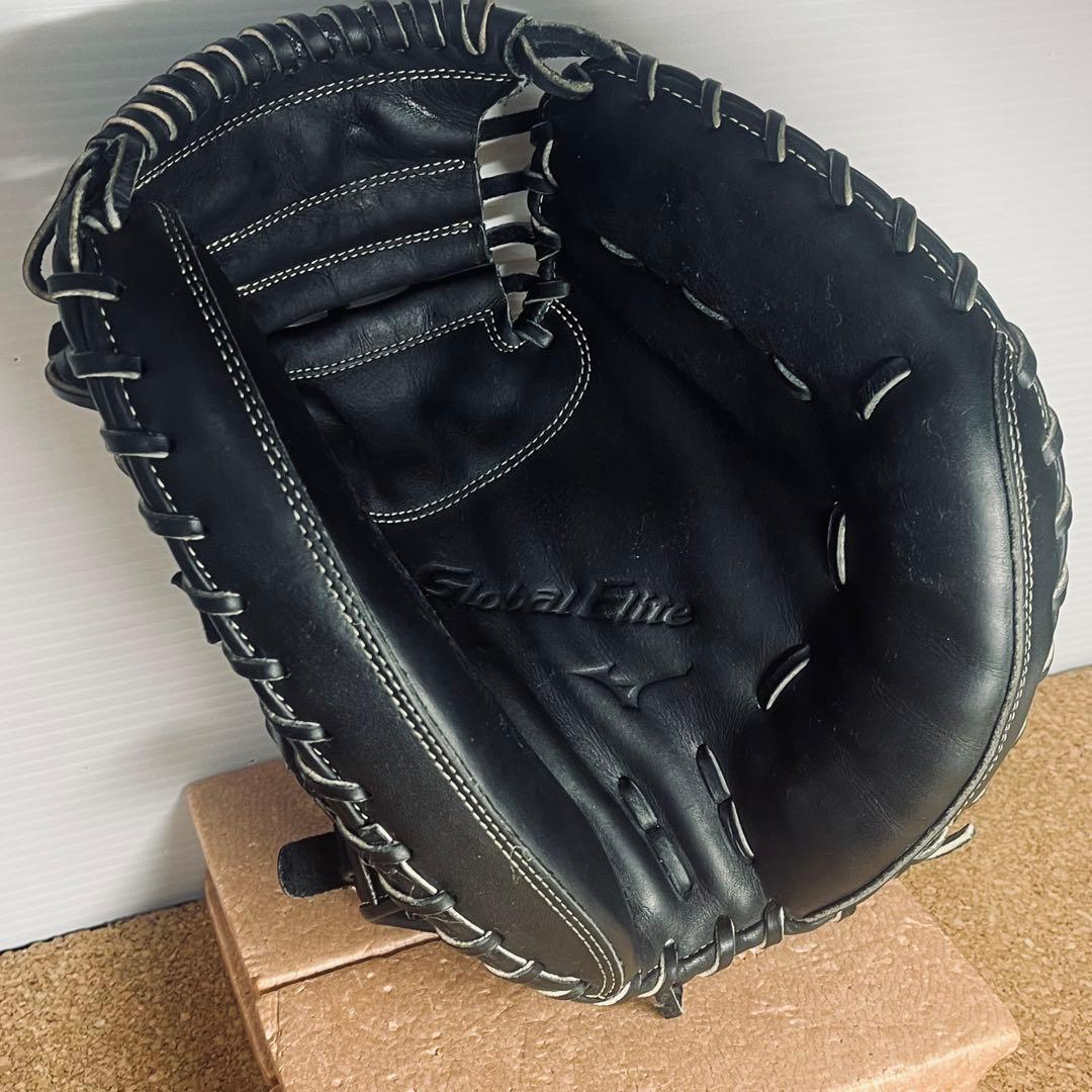 MIZUNOグローバルエリート軟式野球捕手用ミット一般.大人／ブラック