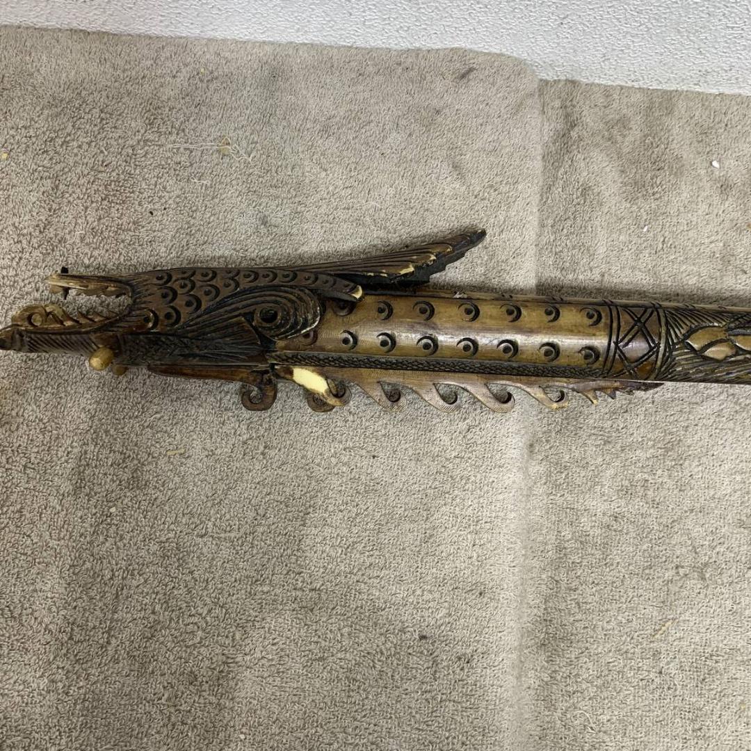 希少！　吹き矢　仕込み拭き筒　龍　魚　アジア美術　狩猟具　古道具　XZ4237