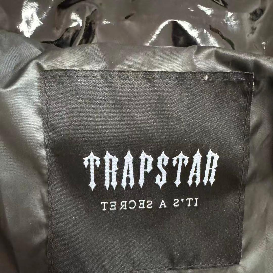 新品 TRAPSTAR 光沢ブラック ダウンジャケット Lサイズ u