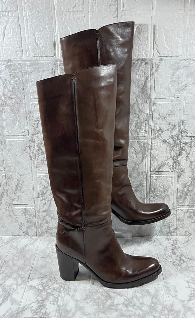 【美品】SARTORE サルトル　レザー　ロングブーツ　ハイヒール　ビブラム