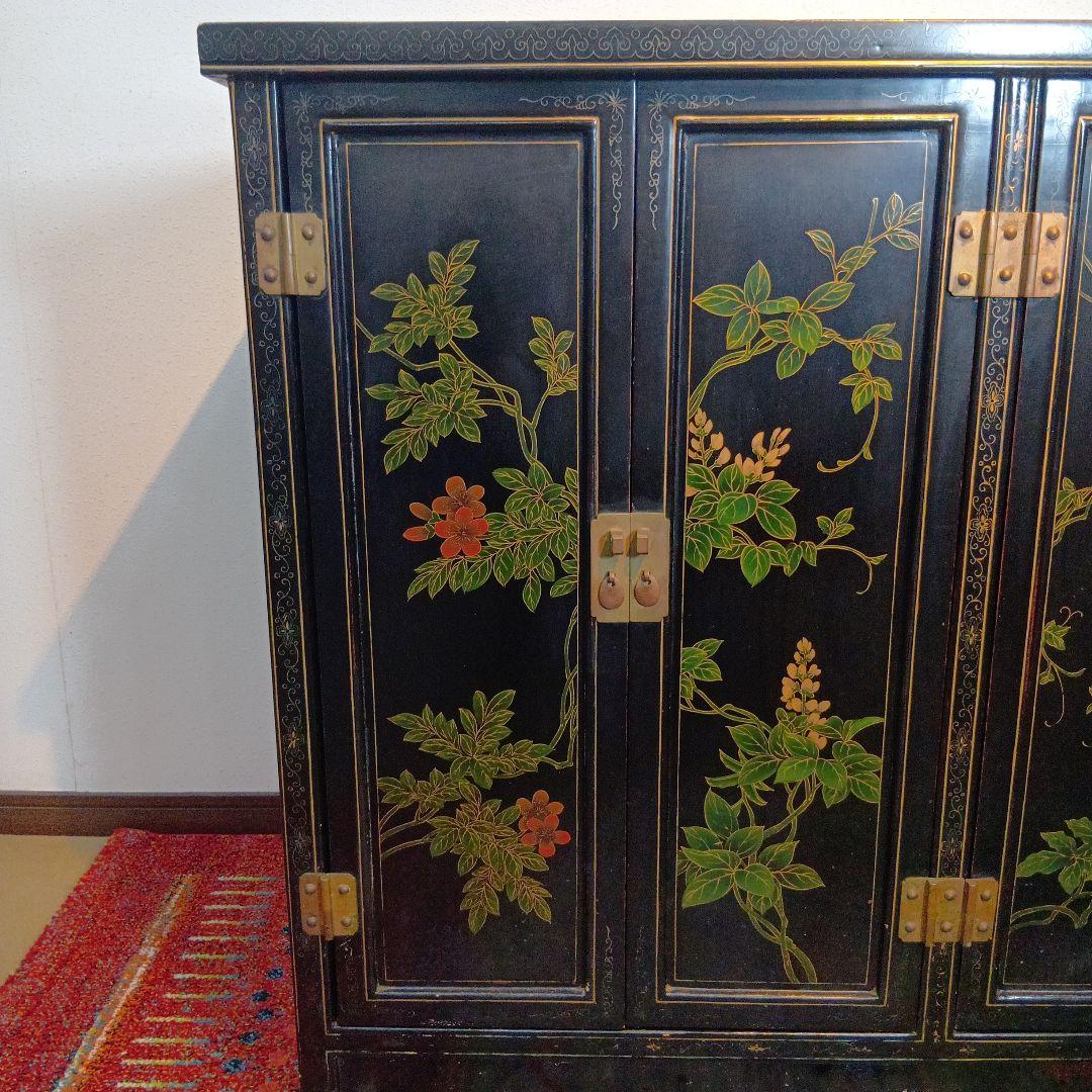 中国漆家具　アジアン家具　キャビネット