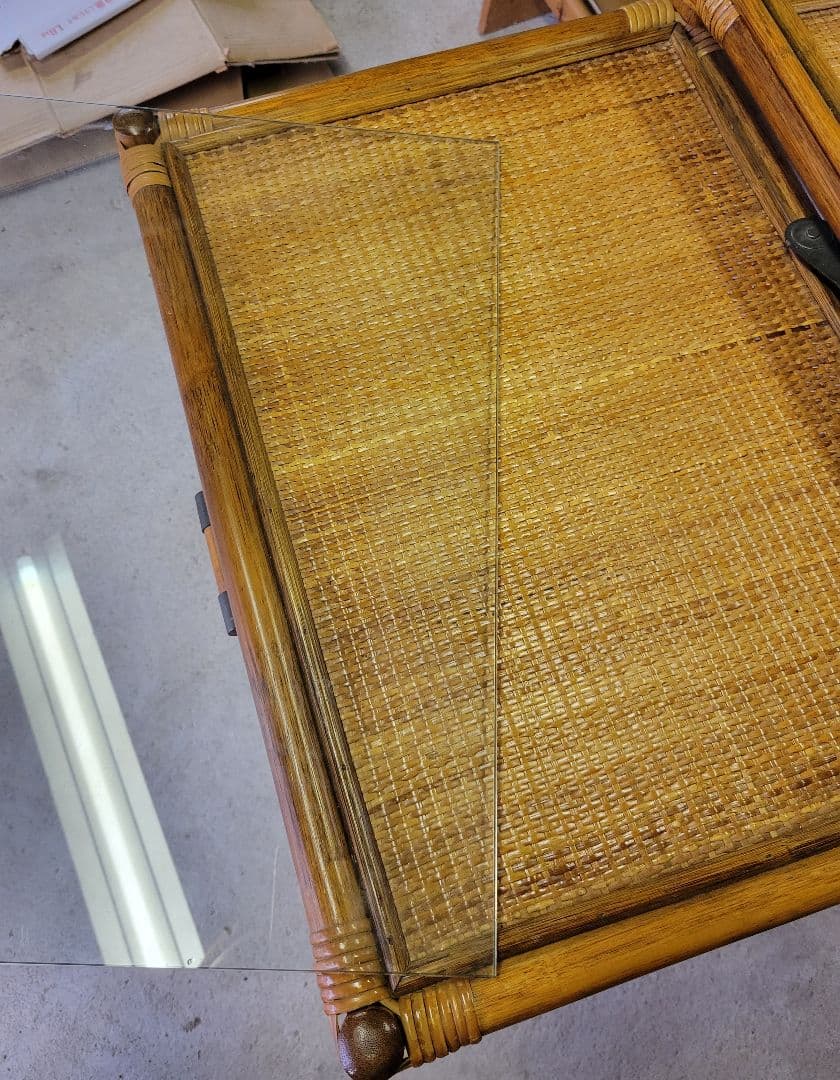 レトロ ラタンドレッサー 鏡台 アンティーク 美品