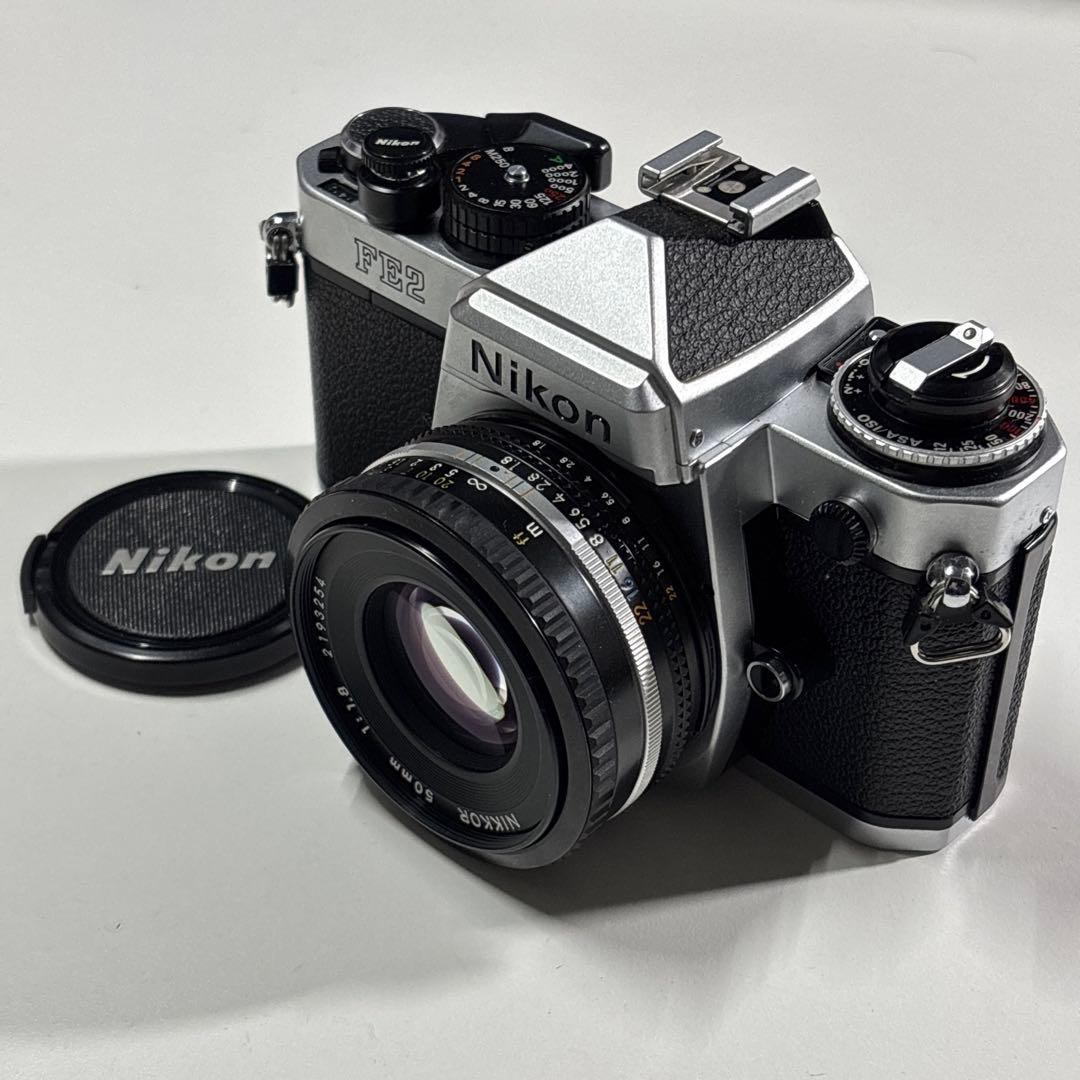 Nikon FE2 シルバー NIKKOR 50mm 1:1.8 レンズ セット