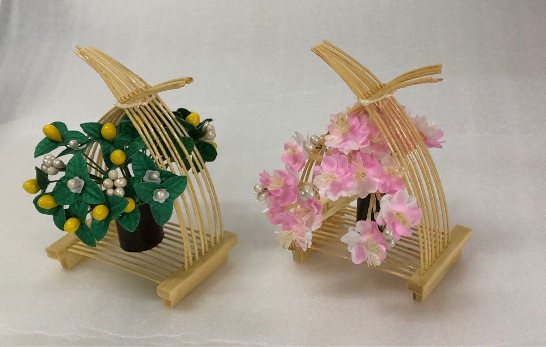 雛人形セット 花柄背景付夏場価格