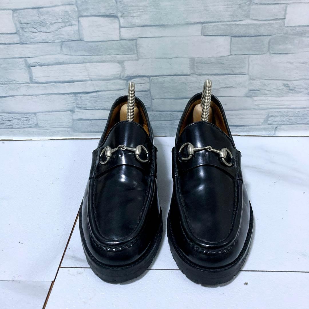 GUCCI グッチ ホースビットローファー 23 コマンドソール 本革 黒 防滑
